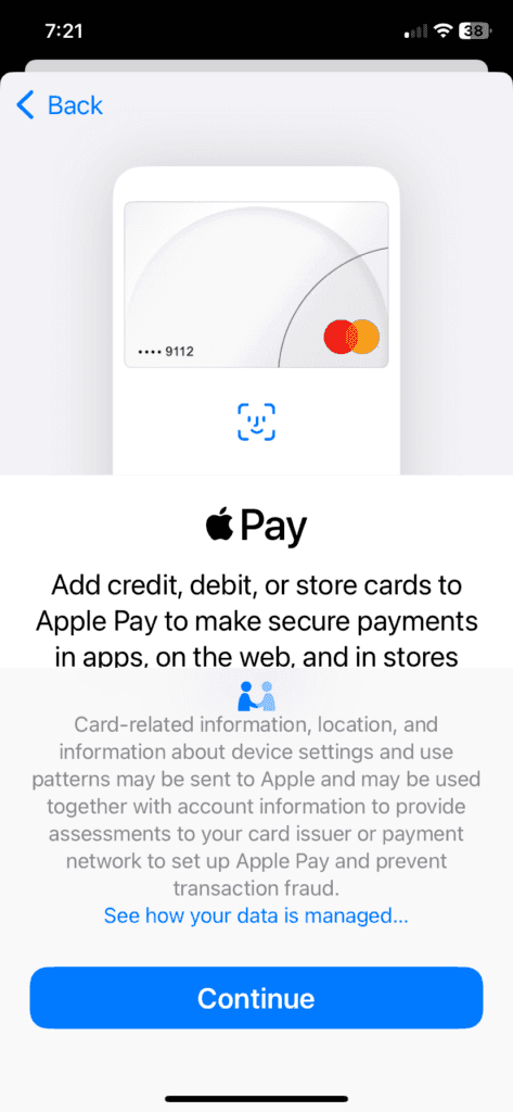 screenshot apple pay setup 1 screenshot of apple pay information screen