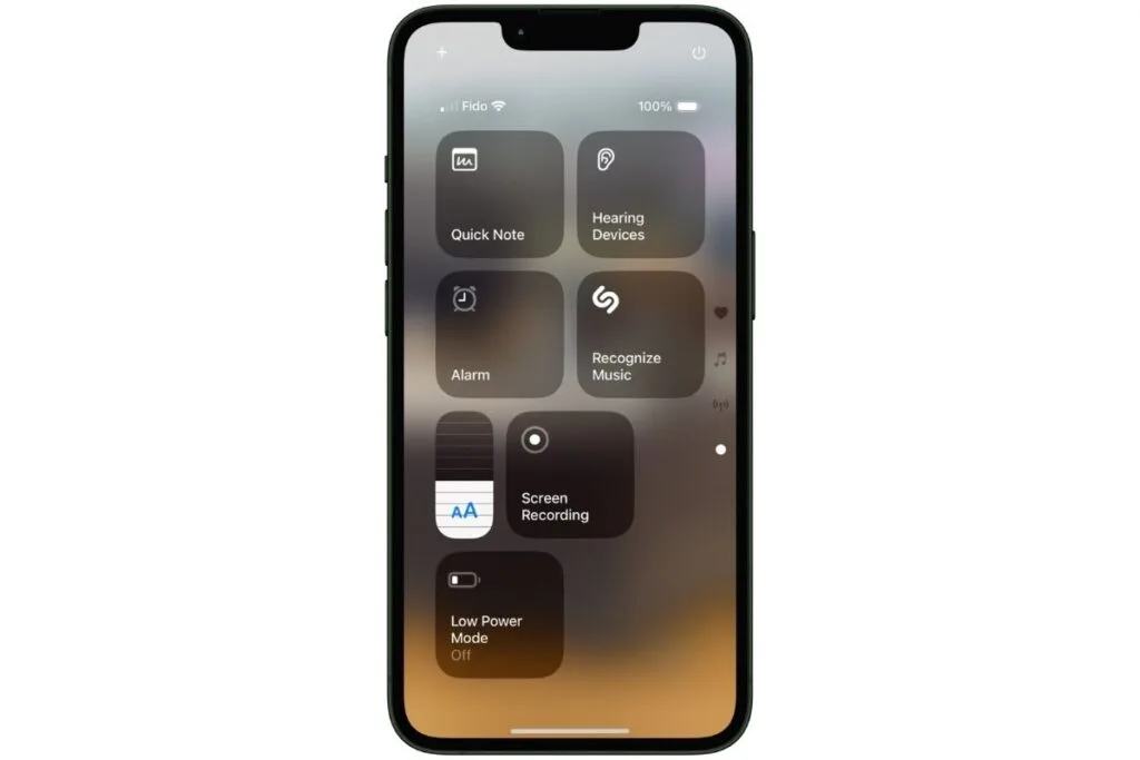 iPhone Control Center Custom Group