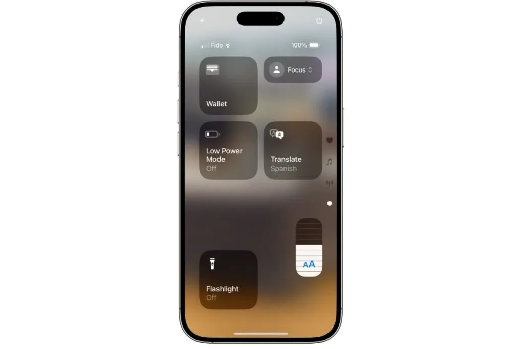 iPhone showing widgets for travel
