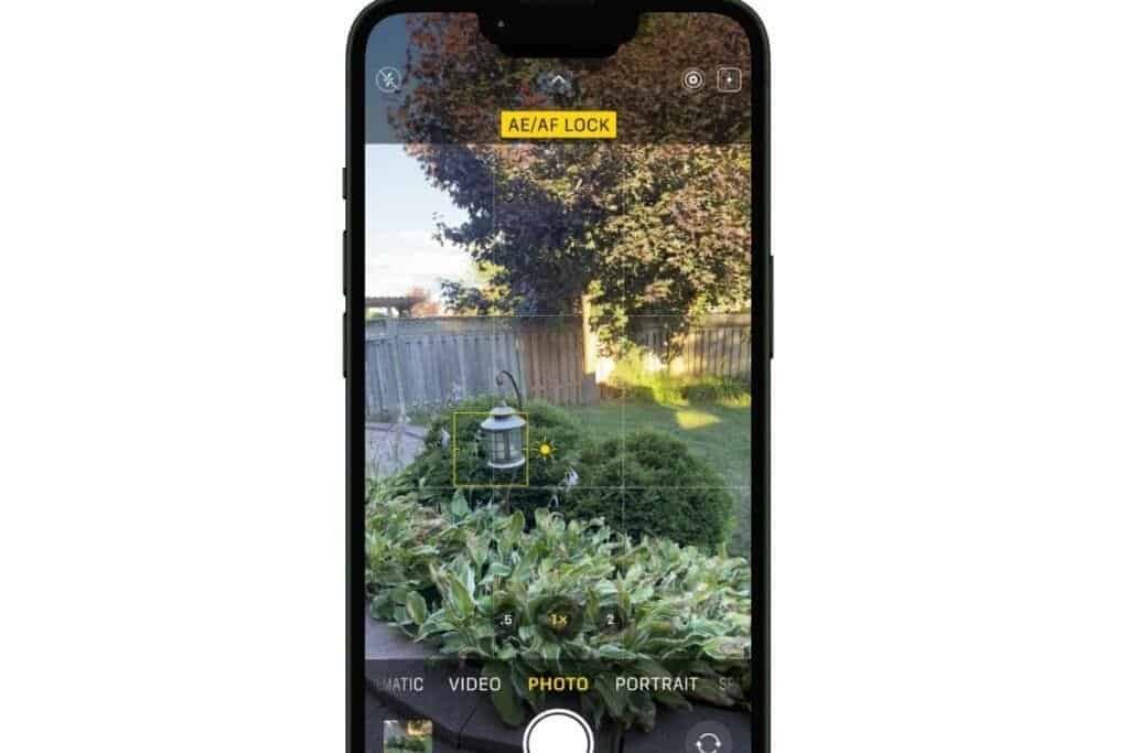 How to Use AE AF Lock iPhone screen showing AE/AF Lock