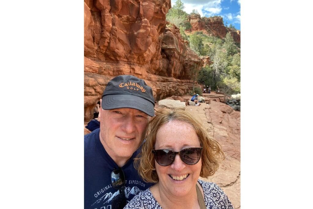 Outdoor Photo Photo of two people at Oak Creek as an example of a outside photo of people.
