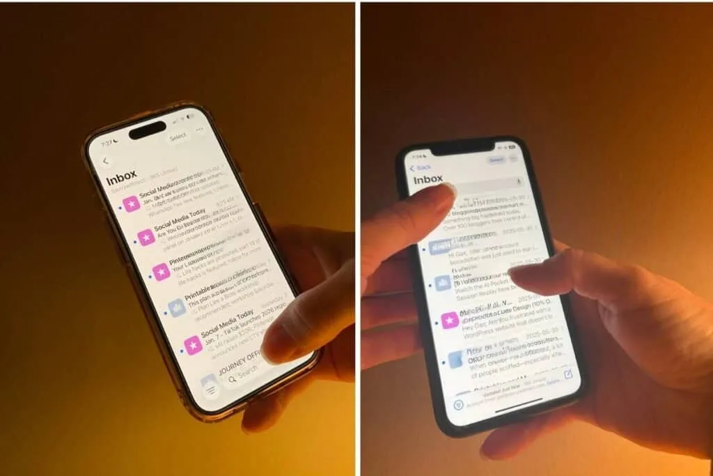 Split screen showing new location of search bar on the bottom and old search bar location at the top.